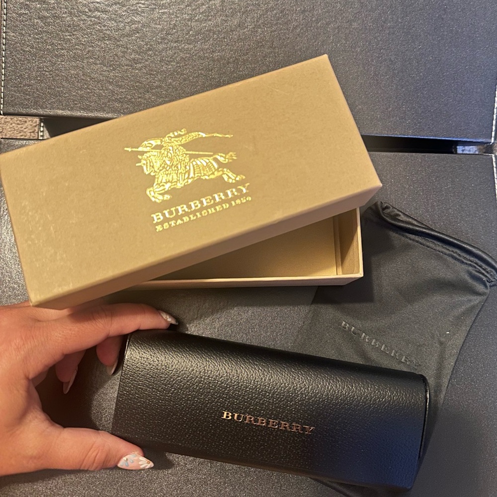 Burberry Black Leather Sunglasses Case